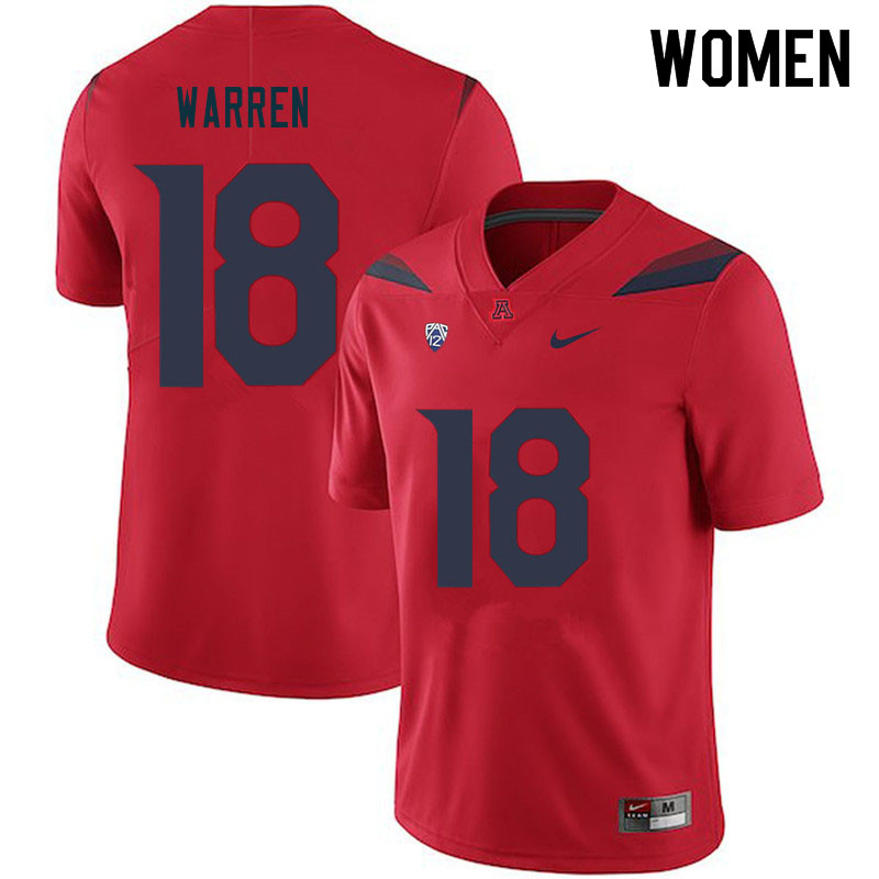 Women #18 Dhameer Warren Arizona Wildcats College Football Jerseys Sale-Red